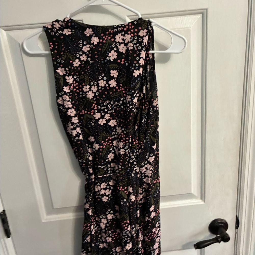 LOFT Black Mini Dress with Light Pink Floral Print - Picture 7 of 10